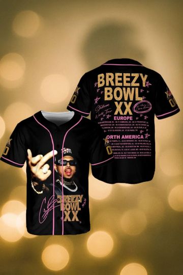 Chris Brown Breezy Bowl XX Jersey Shirt, Custom Tour Baseball Jersey