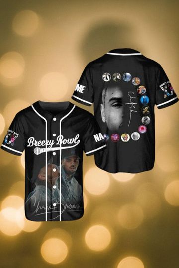 Chris Brown Breezy Bowl Jersey Shirt, Custom Baseball Jersey, Hip Hop Concert Outfit