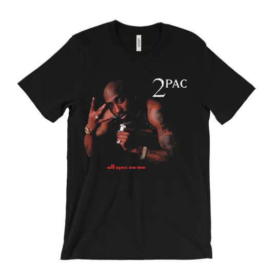 Discover 2Pac T-Shirt All Eyez On Me Album Art Tupac Death Row Rap Tee