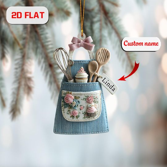 Discover Personalized Baker Ornament: Acrylic Custom Name, Baking Lover Gift