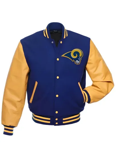 Los Angeles Rams Royal Blue Body Golden Varsity Jacket