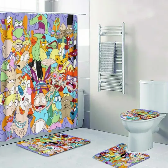 Nick 90s Rugrats Cartoon Print Shower Curtain