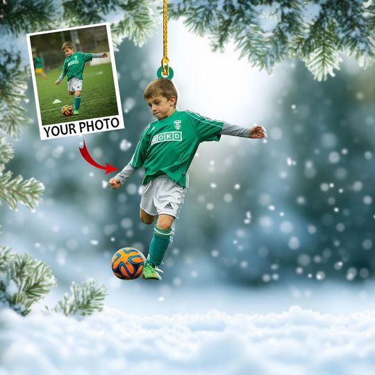 Discover Christmas Ornament Photo Gift, Personalized Ornament, Soccer Player Kids Ornament, Acrylic Picture Ornament, Family Ornaments 2025