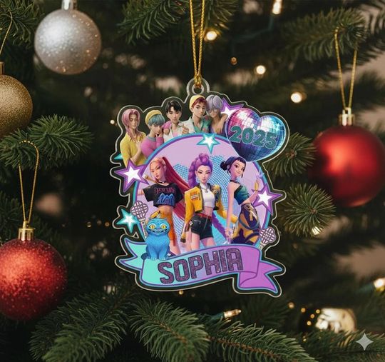 Discover Personalized Huntrix Christmas Ornament, Custom Kpop Demon Hunter Ornament, Custom KPDH Christmas Ornament, N1