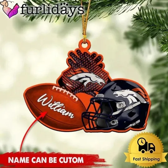 Personalized Denver Football Team Broncos Christmas Ornament Gift Decor