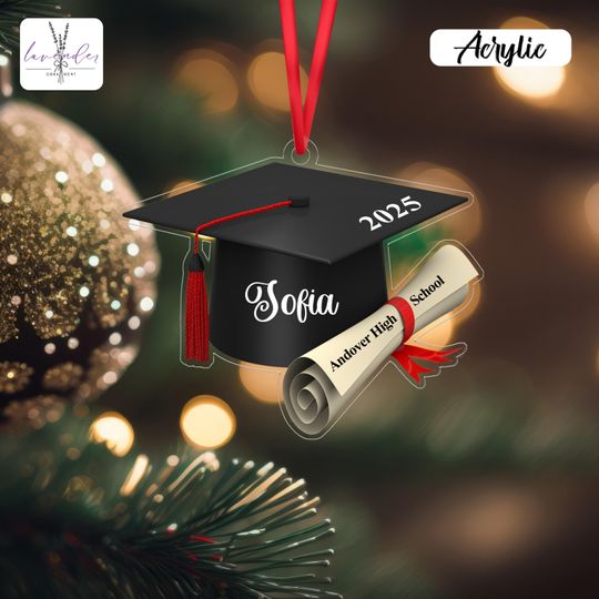 Personalized Graduation Cap Ornament: Custom Acrylic School Keepsake