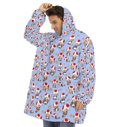 Toad Unisex Fall Winter Hoodie Blanket | Cozy Wearable Blanket |  Loungewear