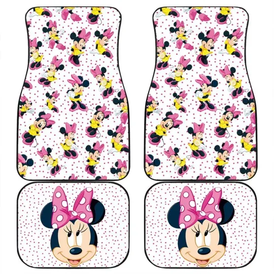 Discover Minnie Mouse Car Mats, Disney Car Floor Mats, Cute Polka Dot Auto Accessories