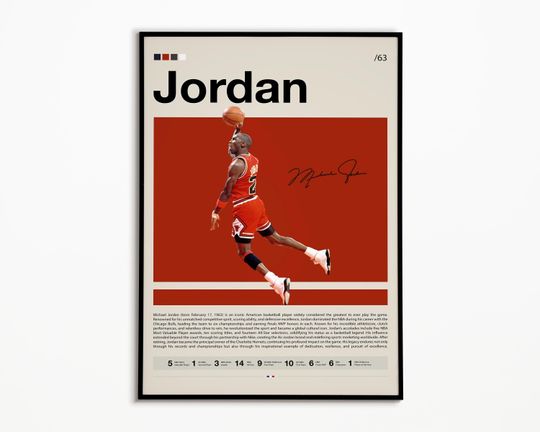 Michael Jordan Poster, NBA Legend, Chicago Bulls, Basketball Poster, NBA Basketball Print, Basketball Wall Art, Basketball Gift Ideas