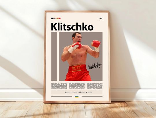 Discover Wladimir Klitschko Poster, Boxing Poster, Sports Poster, Boxing Wall Art, Mid-Century Modern, Motivational Poster, Sports Bedroom Posters