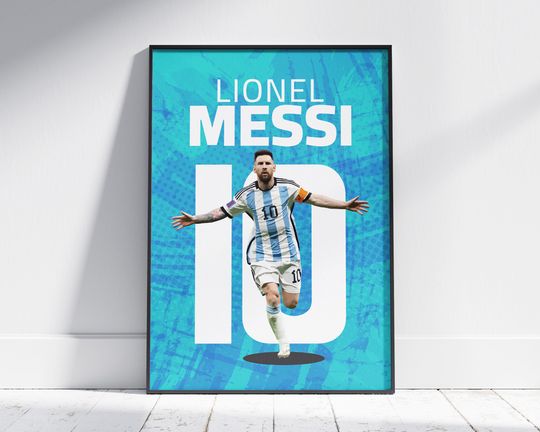 Discover Lionel Messi Design Poster, Football Gift to Boys, Argentinian Soccer Legend, Trendy Wall Art, National Team, Printable Extra Large Wall Art