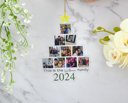Discover Personalized Acrylic Photo Ornament,Custom Photo Tree Acrylic Ornament,Hanging Gift for Family Member,Family Christmas Family Keepsake