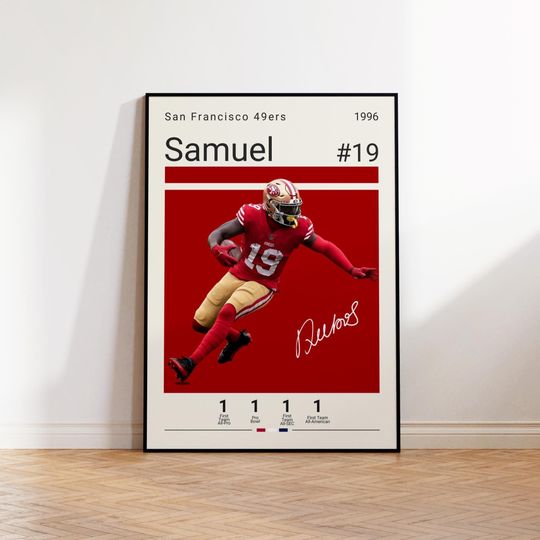 Discover Deebo Samuel Poster, San Francisco 49ers Poster, Gift For Deebo Samuel Fan, Sports Poster, football Fans, Football Gift, Sports Bedroom Posters