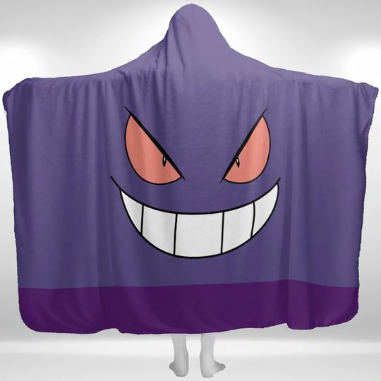 Discover Funny Gengar PKM Hoodie Blanket, Cute Gengar PKM Hoodie, Lover PKM Hoodie Blanket