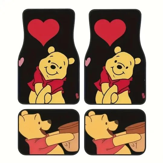 Discover Winnie The Pooh Car Floor Mats Disney Cartoon Gift Set For SUV Truck Sedan