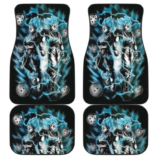 Discover Goku Vegeta Blue Car Floor Mats Anime Battle Gift For SUV Sedan Truck Lovers