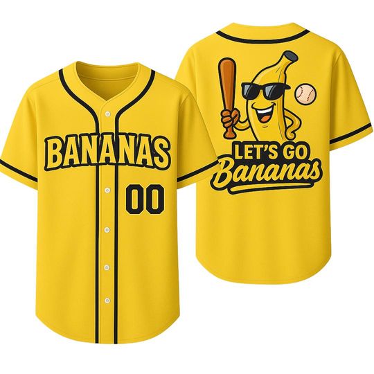 Discover Custom Baseball Jersey, Funny Banana Baseball Jersey, Let's Go Bananas Shirt