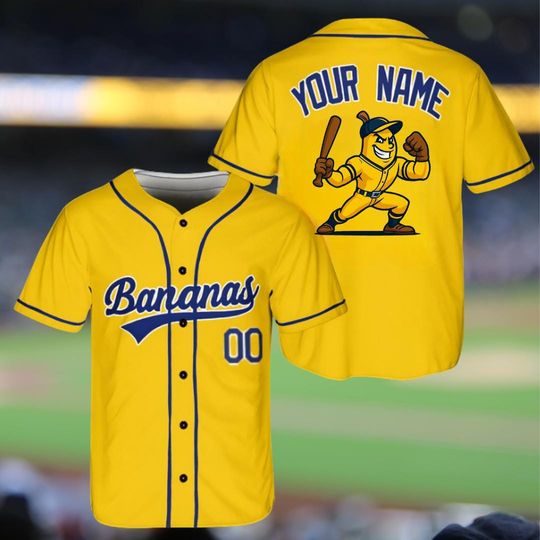 Discover Custom Baseball Jersey, Funny Banana Baseball Jersey, Let's Go Bananas Shirt