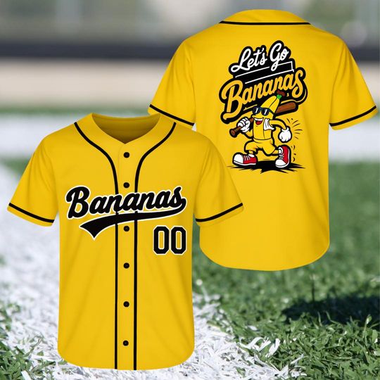Discover Custom Baseball Jersey, Funny Banana Baseball Jersey, Let's Go Bananas Shirt