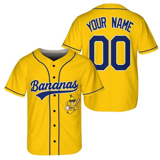 Discover Custom Baseball Jersey, Funny Banana Baseball Jersey, Let's Go Bananas Shirt
