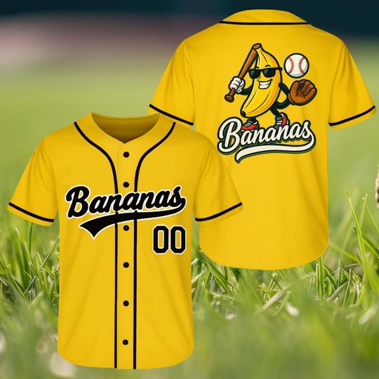 Discover Custom Baseball Jersey, Funny Banana Baseball Jersey, Let's Go Bananas Shirt
