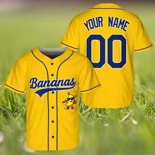 Discover Custom Baseball Jersey, Funny Banana Baseball Jersey, Let's Go Bananas Shirt