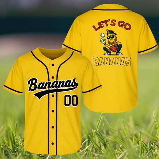 Discover Custom Baseball Jersey, Funny Banana Baseball Jersey, Let's Go Bananas Shirt