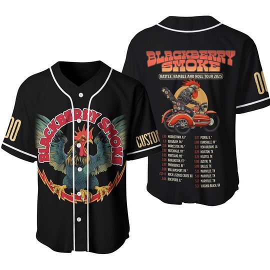 Blackberry Smoke Rattle Ramble And Roll Tour 2025 Baseball Jersey