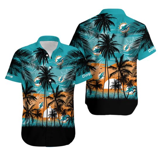 Miami Dolphins Hawaiian Shirt Dolphins Sunrise Hawaiian Shirt