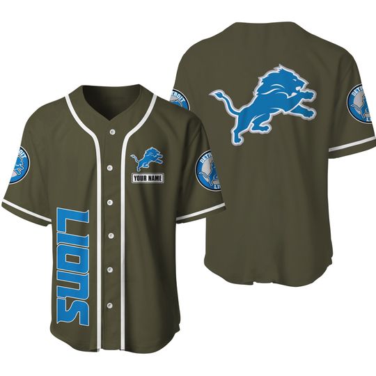 Personalized Detroit Lions Baseball Jersey, Detroit Sport Jersey