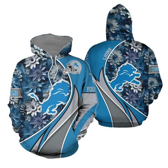 Personalized Detroit Football 3D Hoodie, Lions Football 3D Hoodie