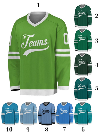 Custom Name Number Ice Hockey Jersey,  V-neck Long sleeves Shirt, Gift For Fans