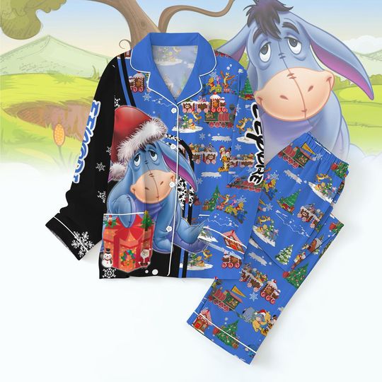 Discover Christmas Eeyore Thick Pajamas Set, Winnie Pooh Movie Pj Set, Eeyore Xmas Family Pajamas, Disney Cartoon Santa Holiday Pajamas For Kids