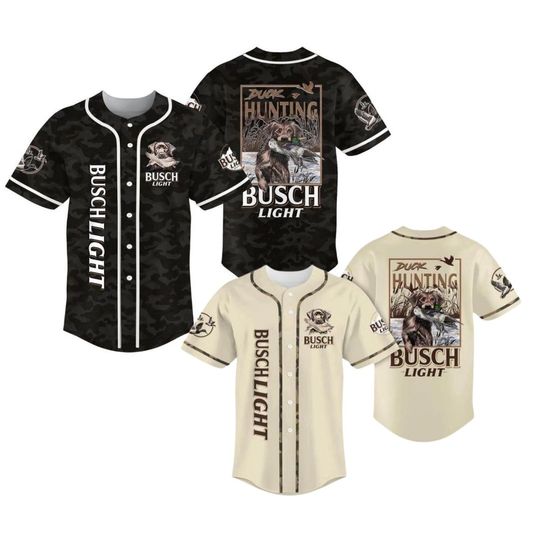 Discover Vintage Duck Hunting x Light Beer Inspired Baseball Jersey Shirt | Light Beer Beer Lover Jersey | Sport Apparel Gift