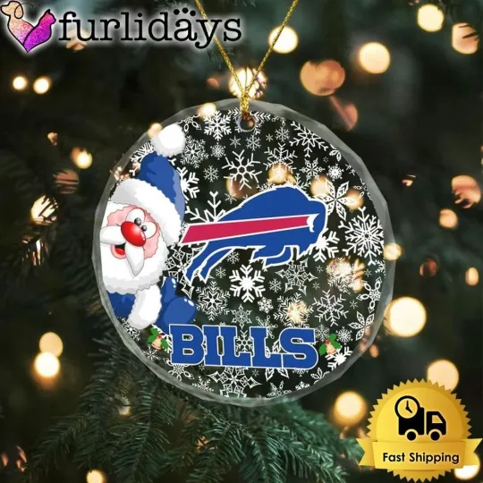 Buffalo Football Team Bills Glass Christmas Ornament Gift Decor