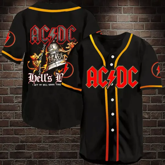 Discover Unisex AC-DC Band Printed Baseball Jersey Shirt