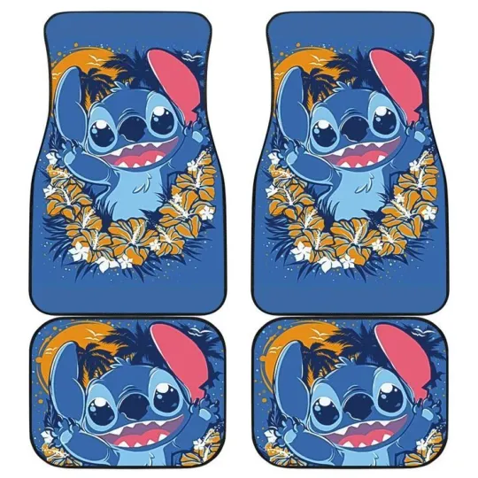 Discover Lilo & Stitch Car Floor Mats Set Cute Disney Cartoon Universal Fit for Fans