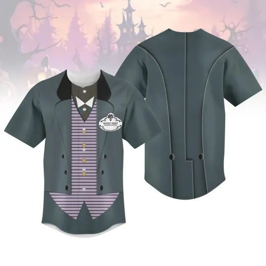 Discover Halloween Haunted Men Butler Haunted Cosplay Costume Baseball Jersey Shirt