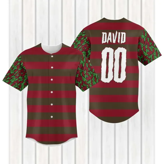 Personalized Freddy Krueger Cosplay Costume Halloween Baseball Jersey Shirt
