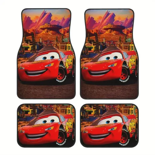 Discover Lightning McQueen Car Floor Mats Gift For SUV Sedan Trucks Valentine's Day