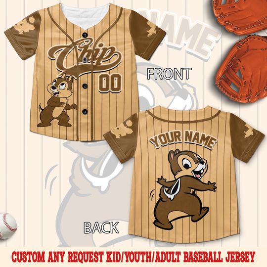 Discover Custom Chip and Dale Baseball Jersey, Custom Disney Dale Jersey Shirt, Disney Chip 'n Dale Baseball Team Outfit, Disney Birthday Gift UN1Q29