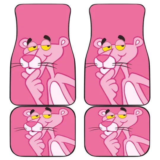 Discover Pink Panther Car Floor Mats Non-Slip Universal Fit Classic Cartoon Auto Decor