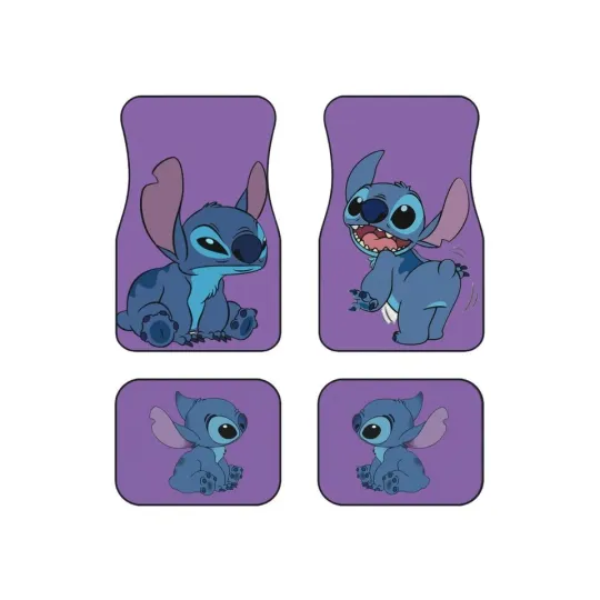 Discover Disney Stitch Car Floor Mats Universal Fit All Weather Non-Slip Car Accessories