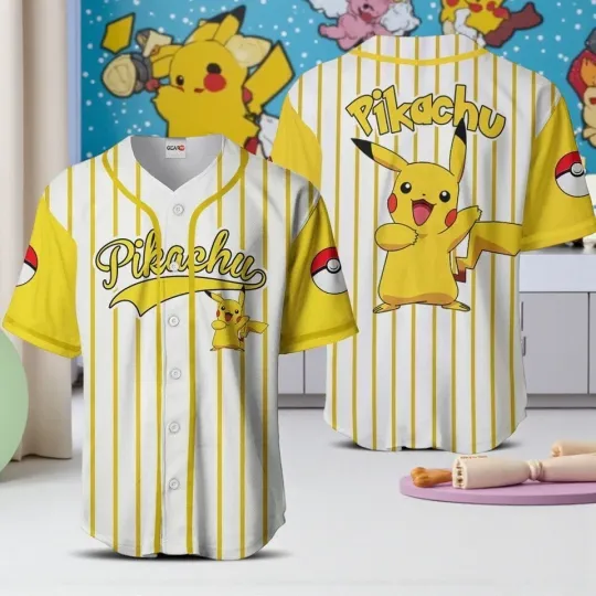 Discover Pika Baseball Jersey Shirts Baseball Jersey For Men & Women Full Size S-5XL