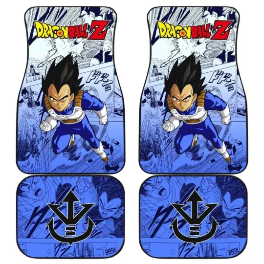Vegeta Car Mats Dragon Ball Z Hero Anime Gift Set For SUV Sedan Truck Fans