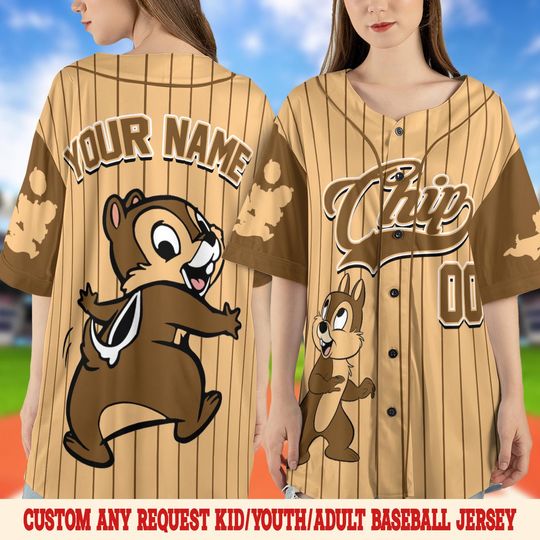 Discover Custom Chip and Dale Baseball Jersey, Custom Disney Dale Jersey Shirt, Disney Chip 'n Dale Baseball Team Outfit, Disney Birthday Gift UN1Q29