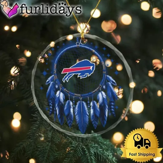 Buffalo Football Team Bills Glass Christmas Ornament Gift Decor