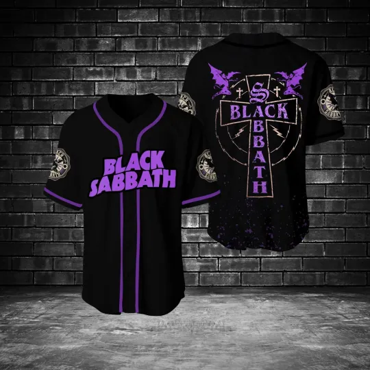 Unisex Black Sabbath Band Printed Baseball Jersey Shirt