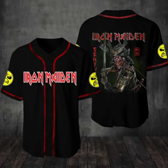 Unisex Iron Maiden Band Printed Baseball Jersey Shirt