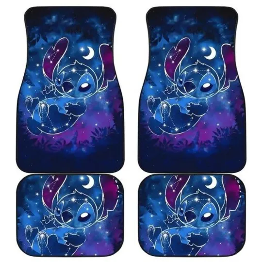Discover Stitch Universal Car Floor Mats 4pcs, Disney Cartoon Anti